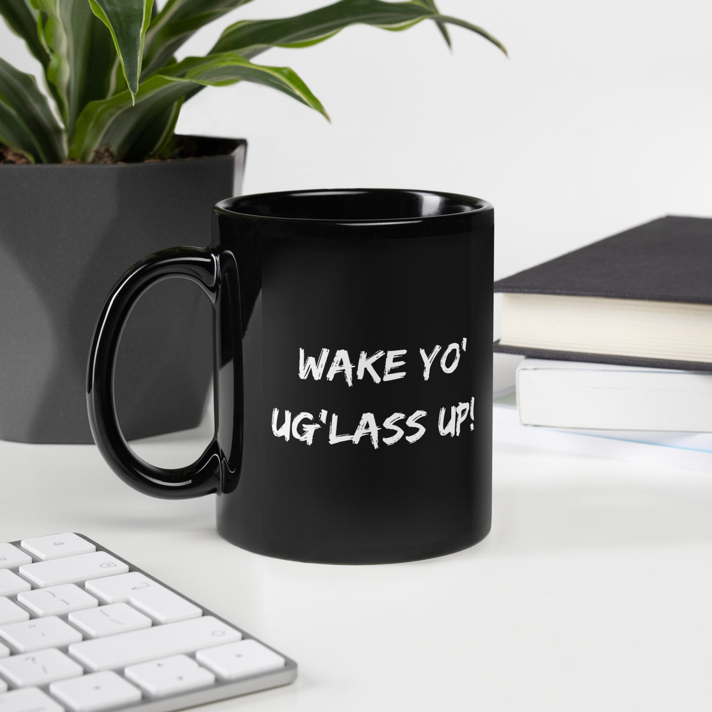 Wake Up - Black Glossy Mug