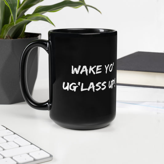 Wake Up - Black Glossy Mug